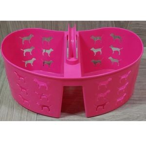 VICTORIAS SECRET PINK SHOWER BATH CADDY ORGANIZER DOG LOGO PLASTIC STORAGE BIN